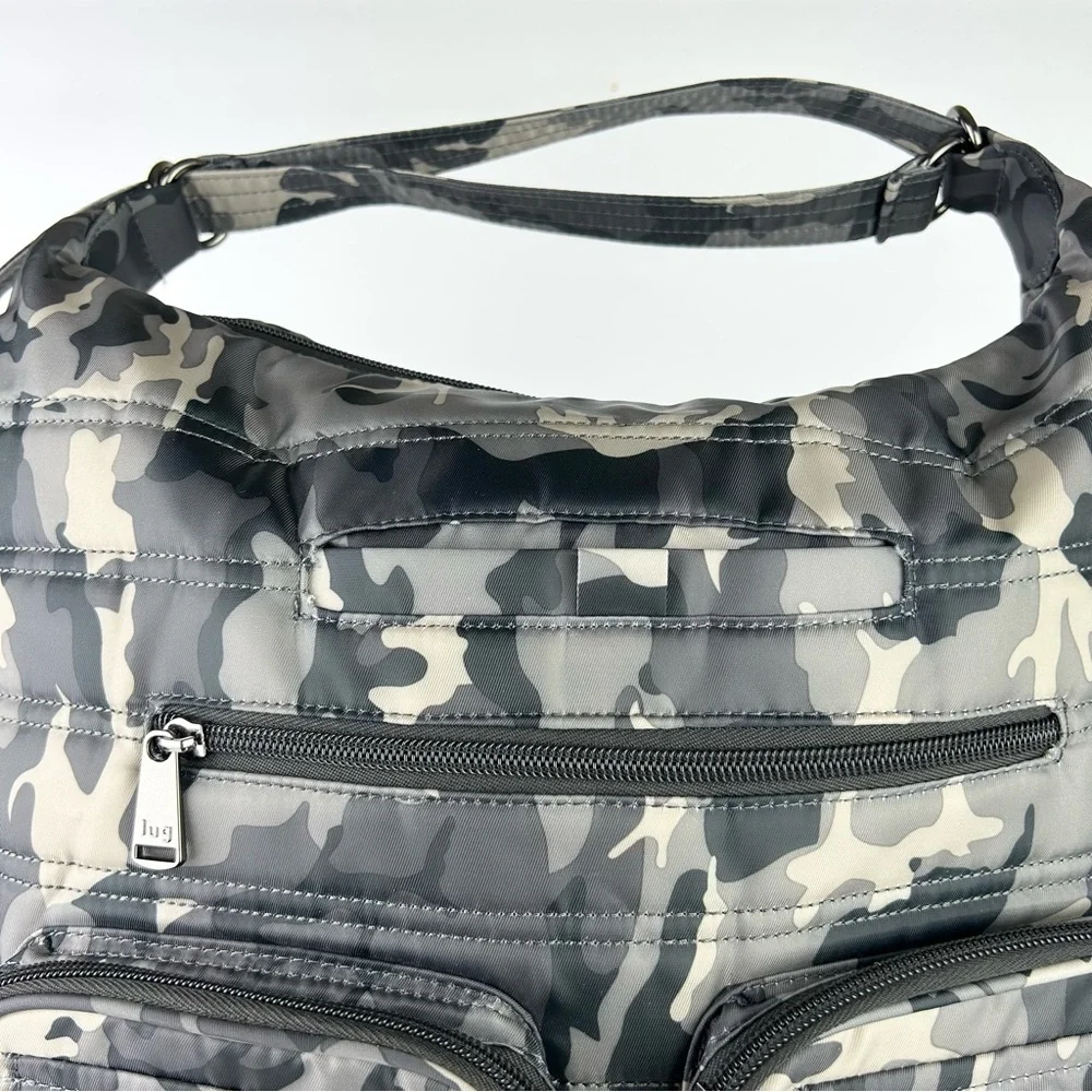 Lug Zipliner Camo Hobo Crossbody Lightweight Convertible Travel Organizer Bag